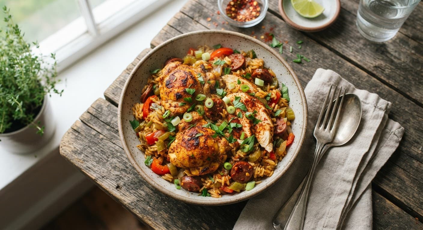 Easy Cajun Chicken and Rice (One Skillet)