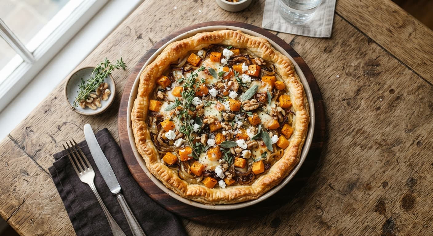 Caramelized Onion Butternut Squash Tart