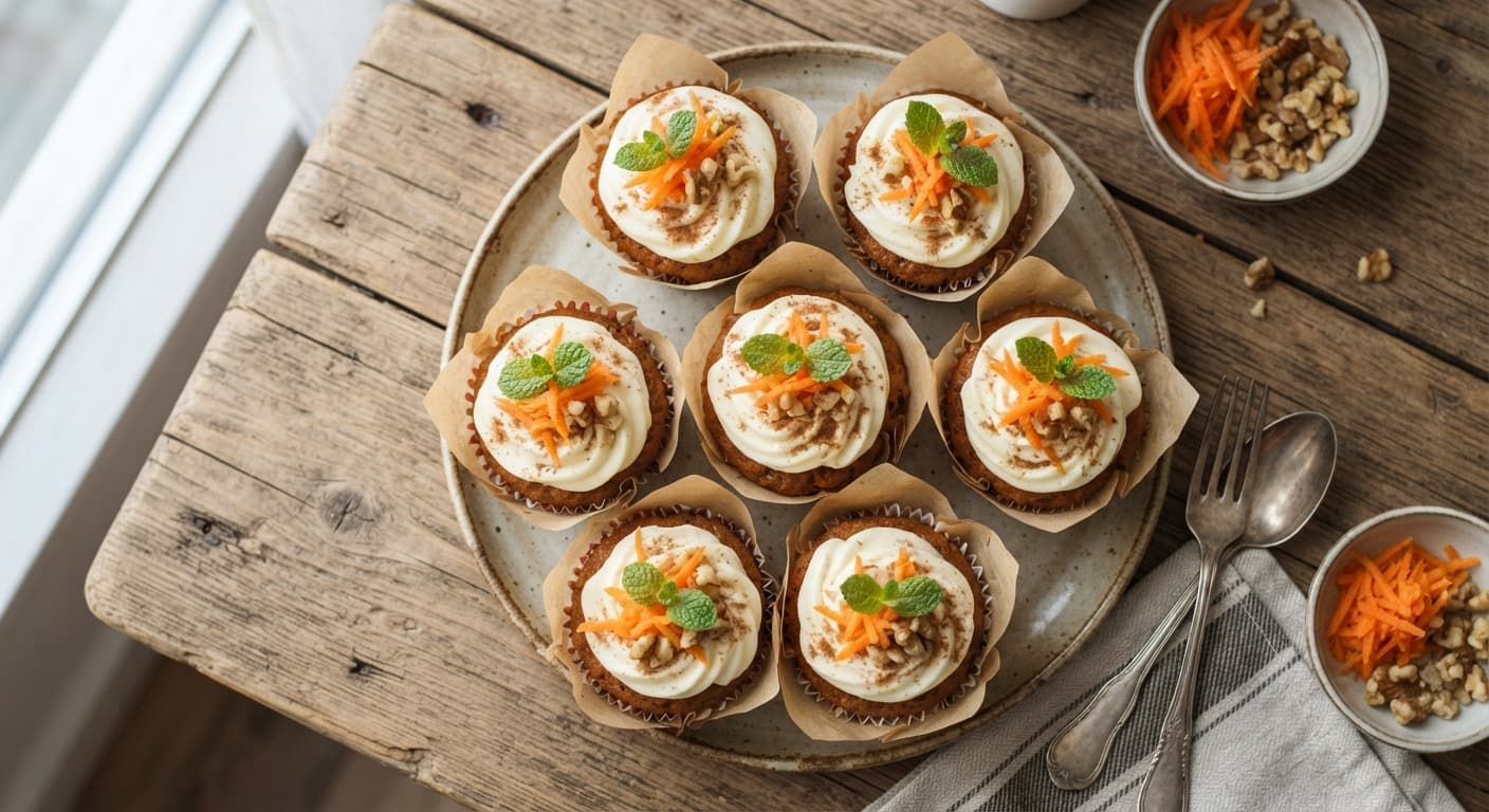 Carrot Cake Cupcakes with Cream Cheese Frosting