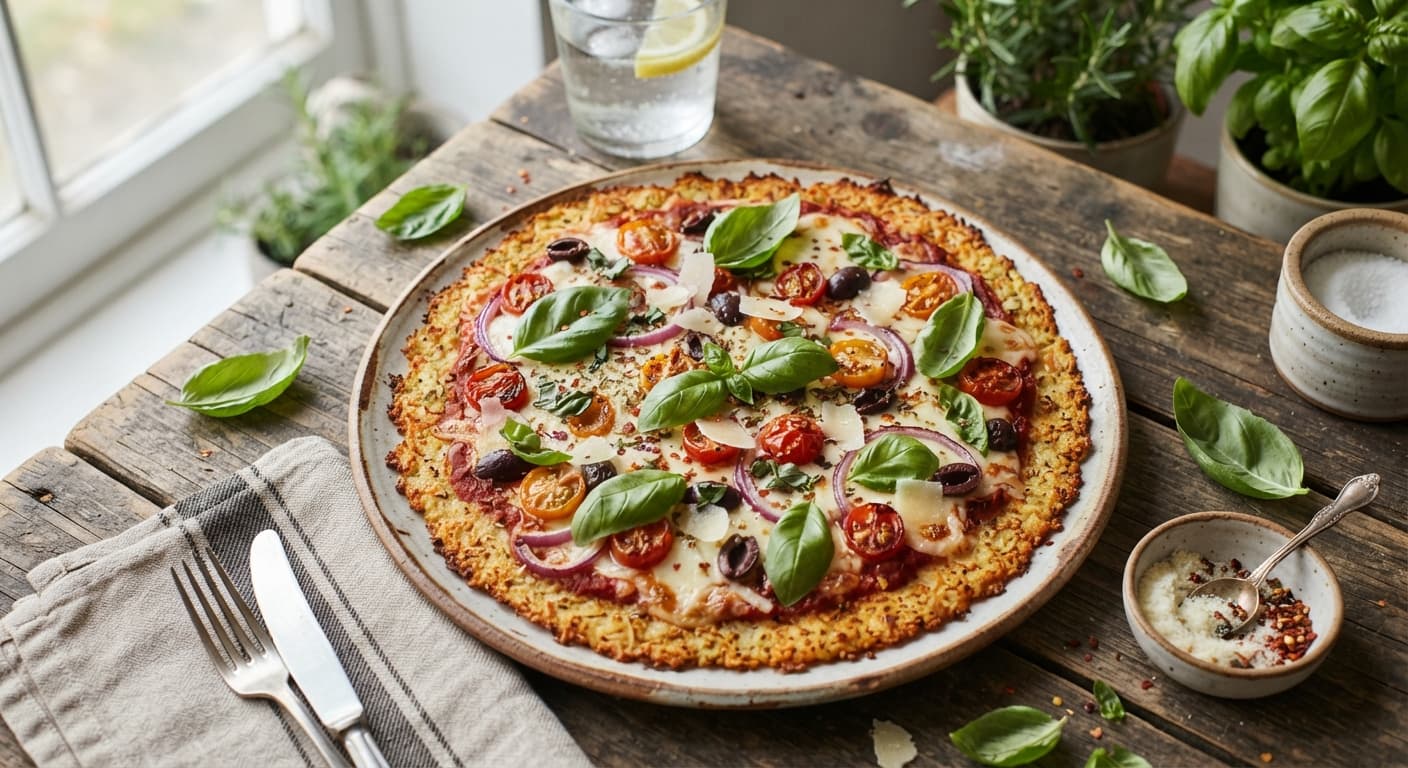 Crispy Cauliflower Pizza Crust (Low-Carb)