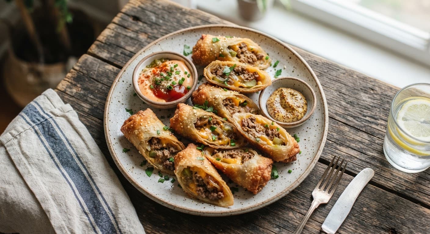 Cheeseburger Egg Rolls