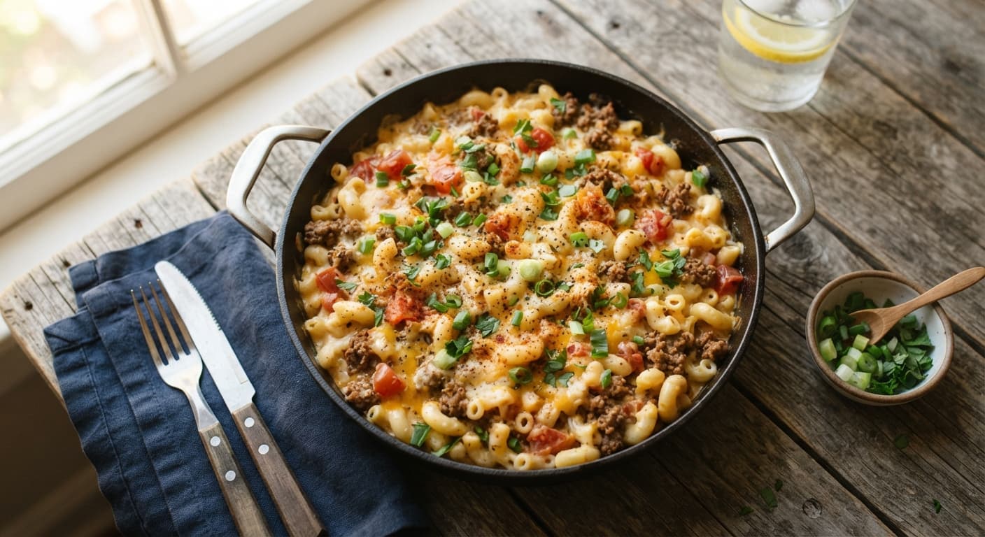 Easy Cheeseburger Macaroni Skillet (30 Min)