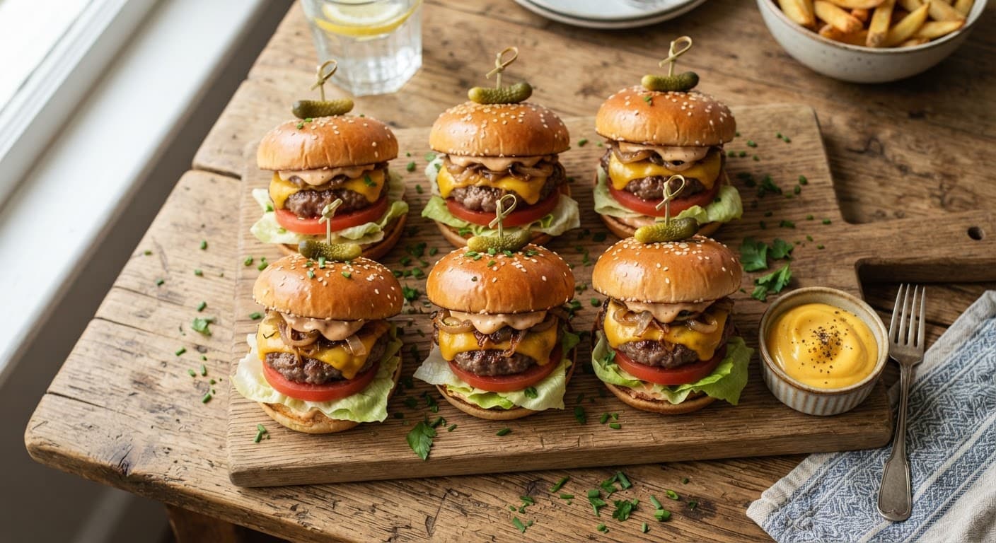 Cheeseburger Sliders with Special Sauce