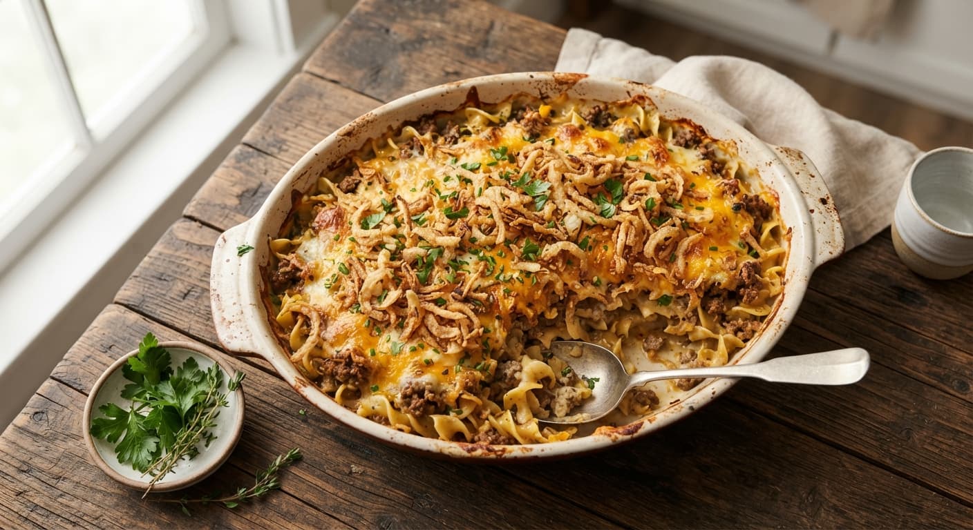 Cheesy Beef and Noodle Casserole