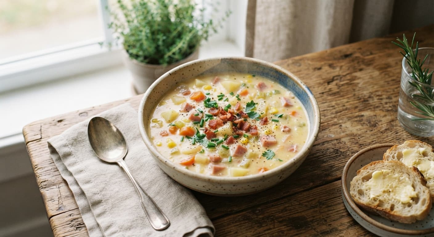 Creamy Cheesy Ham Chowder