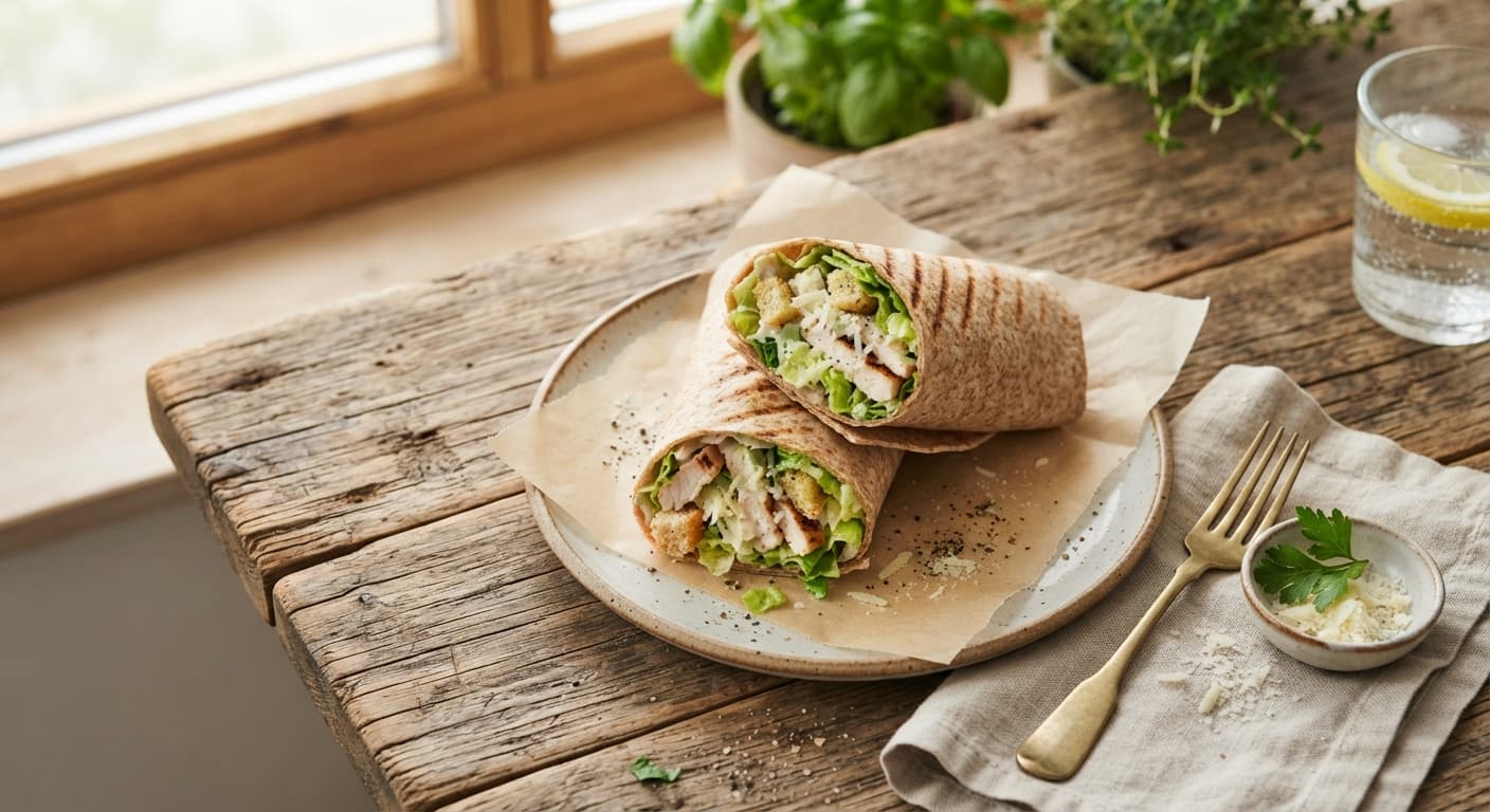 Easy Chicken Caesar Salad Wrap