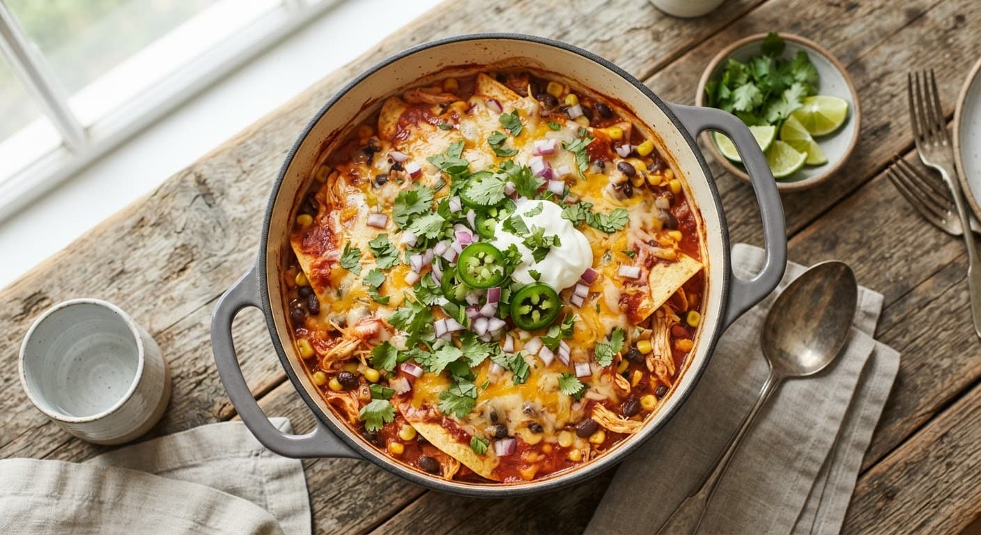 Chicken Enchilada Casserole (Slow Cooker)