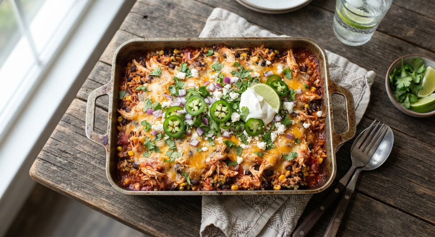 Chicken Enchilada Rice Casserole