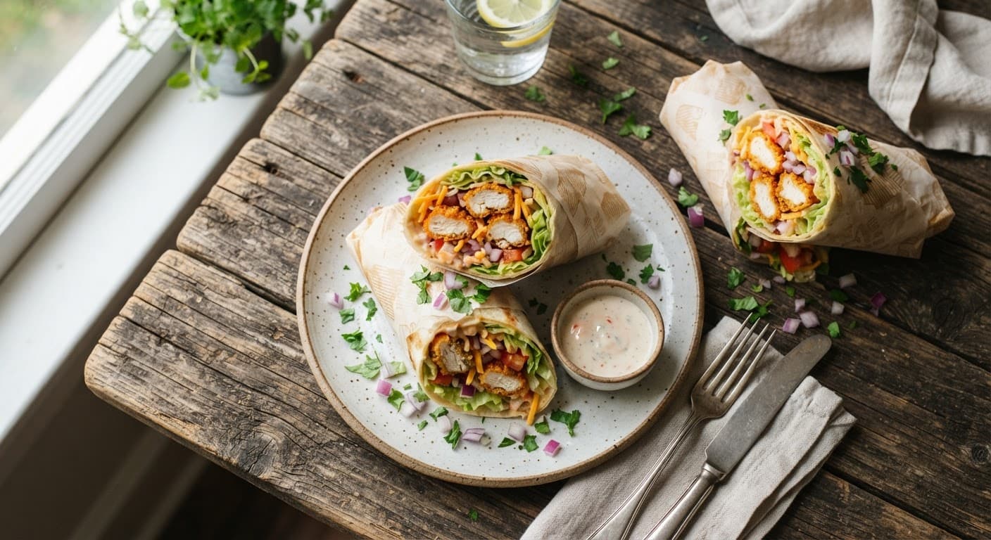 Easy Crispy Chicken Nugget Wraps
