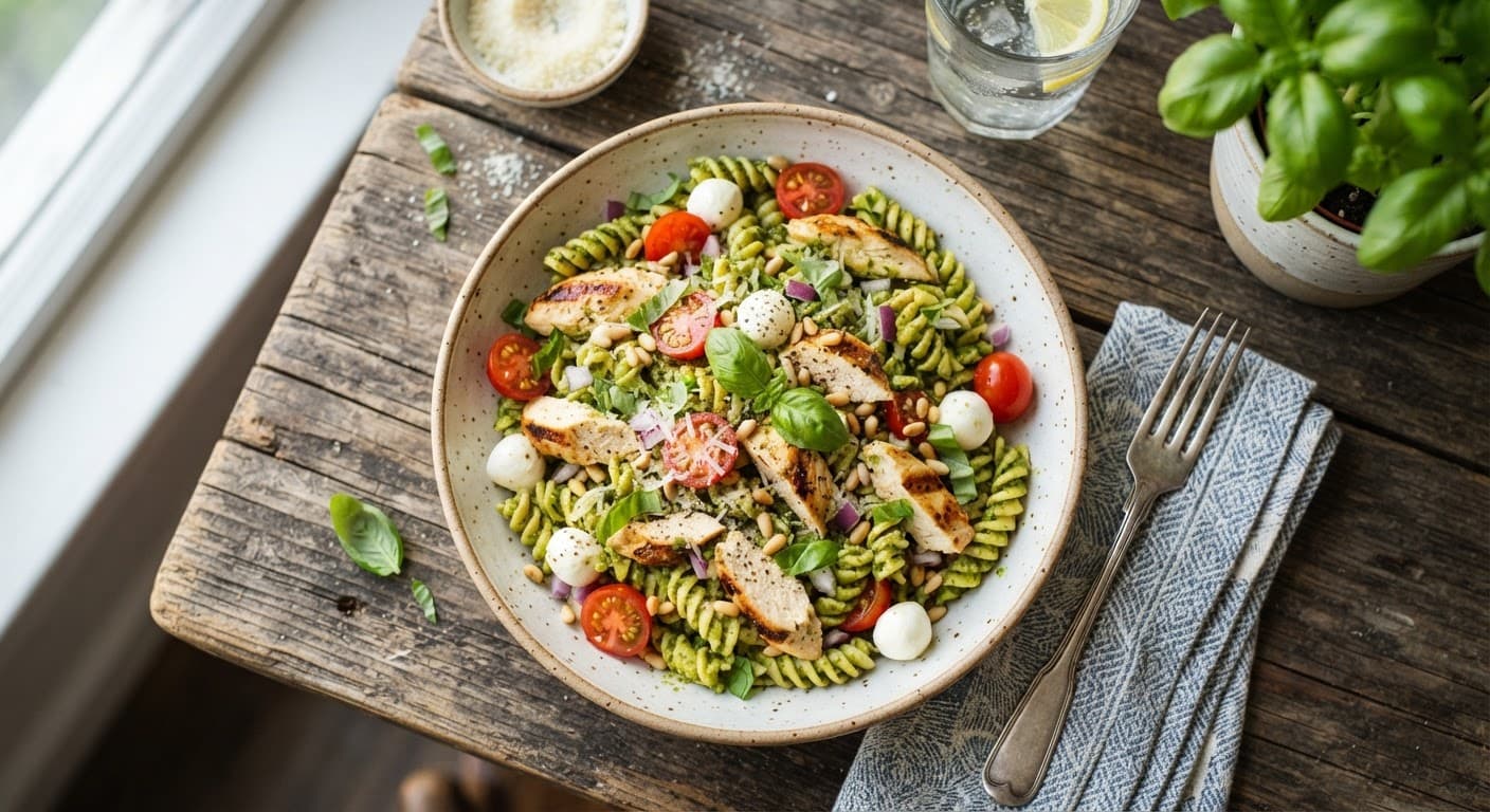 Easy Chicken Pesto Pasta Salad