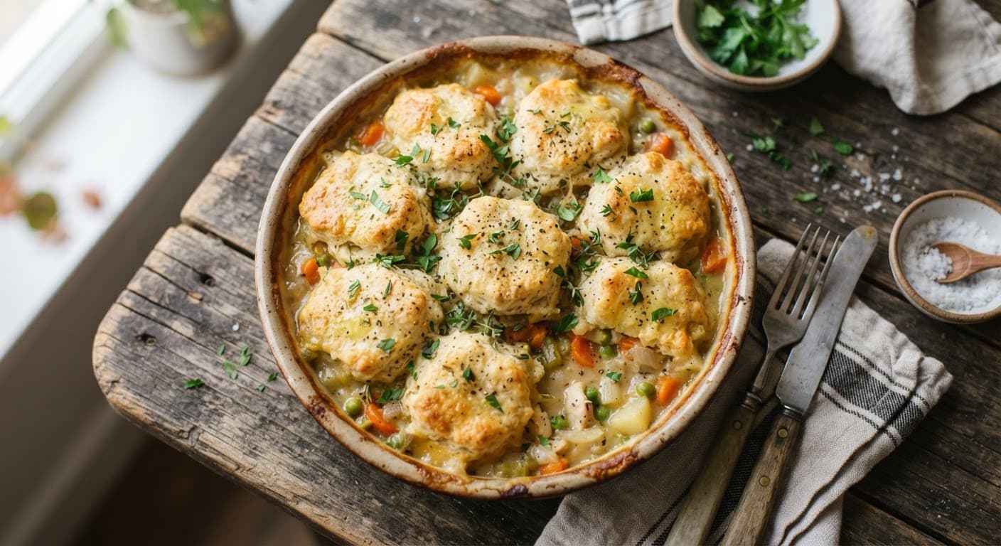 Chicken Pot Pie with Biscuits