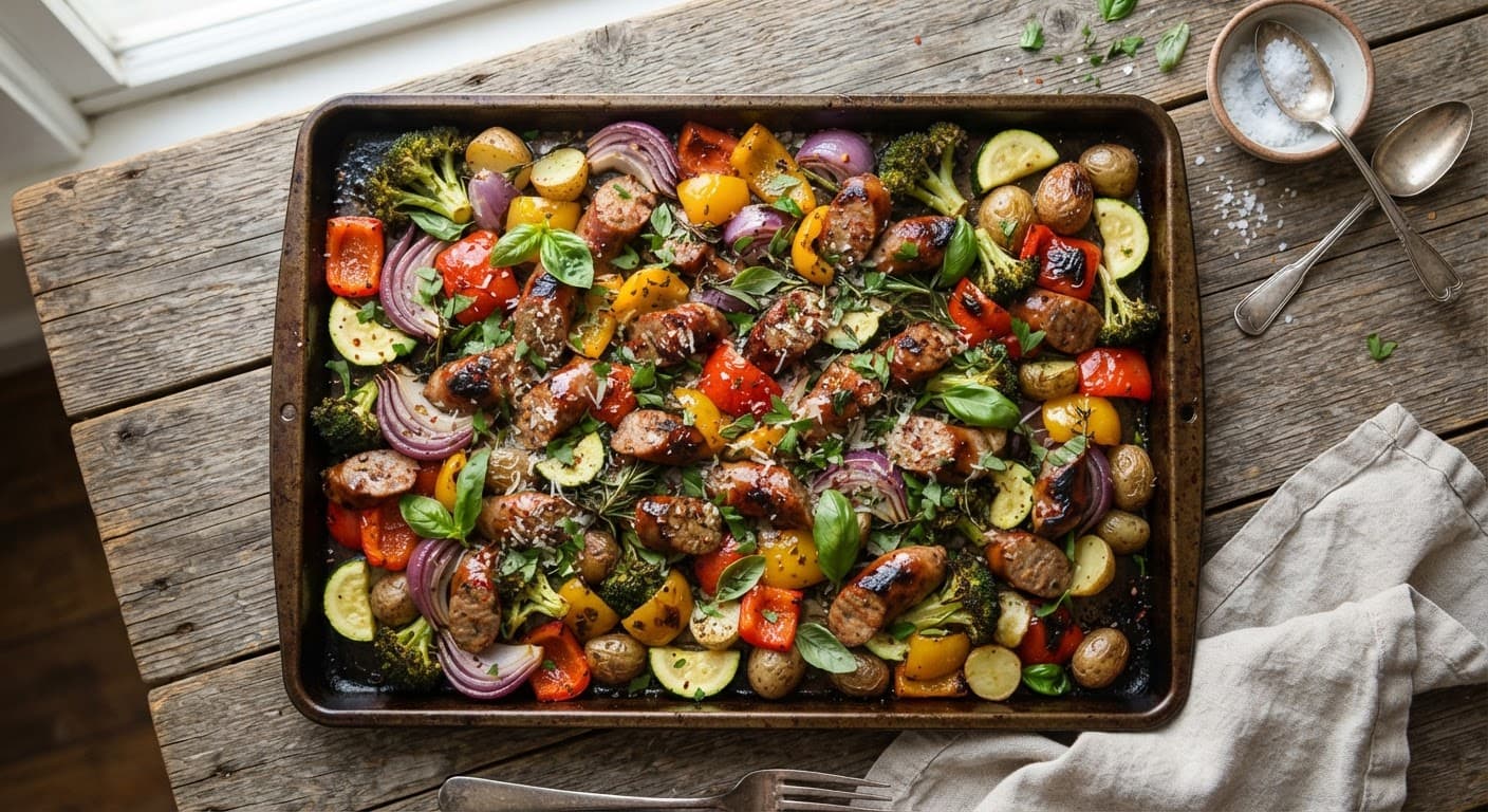 Easy Chicken Sausage and Veggies Sheet Pan