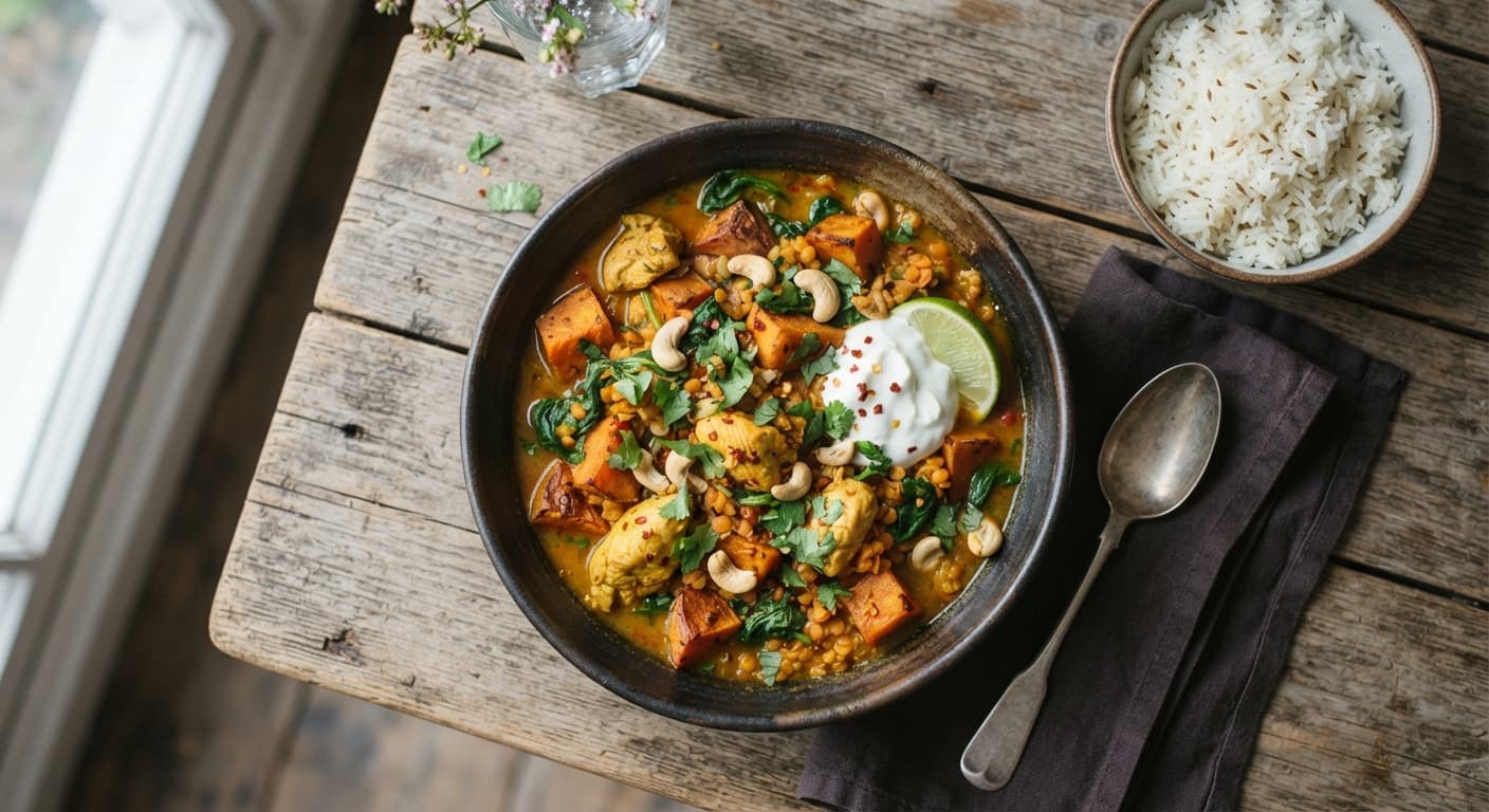 Chicken Sweet Potato and Lentil Curry
