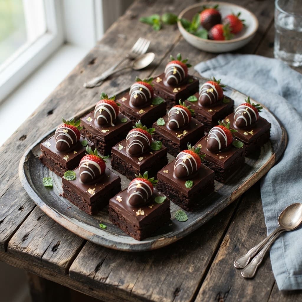 Chocolate Covered Strawberry Brownies