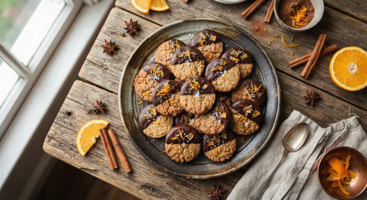 Chocolate Orange Shortbread Cookies