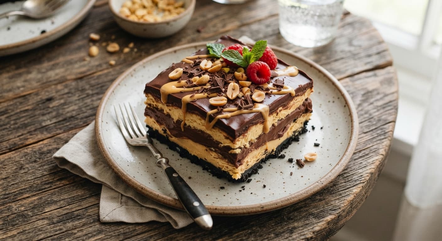 Chocolate Peanut Butter Lasagna
